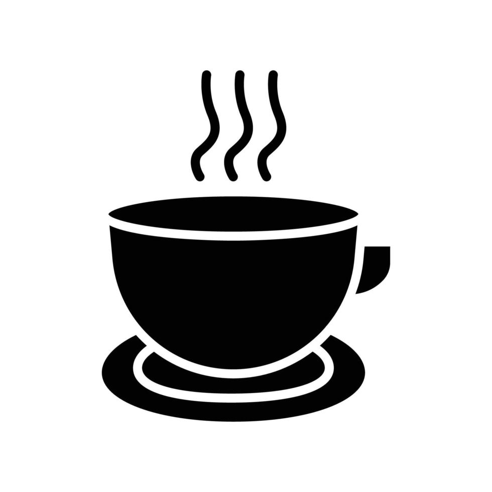 koffiekopje icoon. glyph-stijl. silhouet. geschikt voor drankje icoon. eenvoudig ontwerp bewerkbaar. ontwerpsjabloon vector