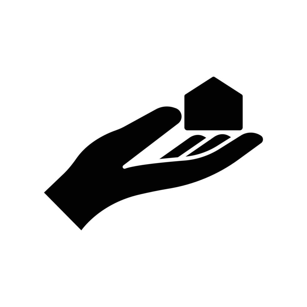 handpictogram met huis. glyph-stijl. silhouet. eenvoudig ontwerp bewerkbaar. ontwerpsjabloon vector