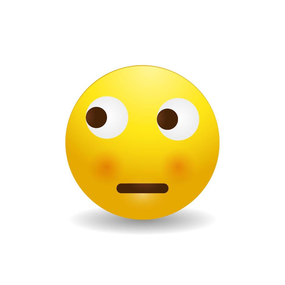 denken emoji cartoon gezicht vector