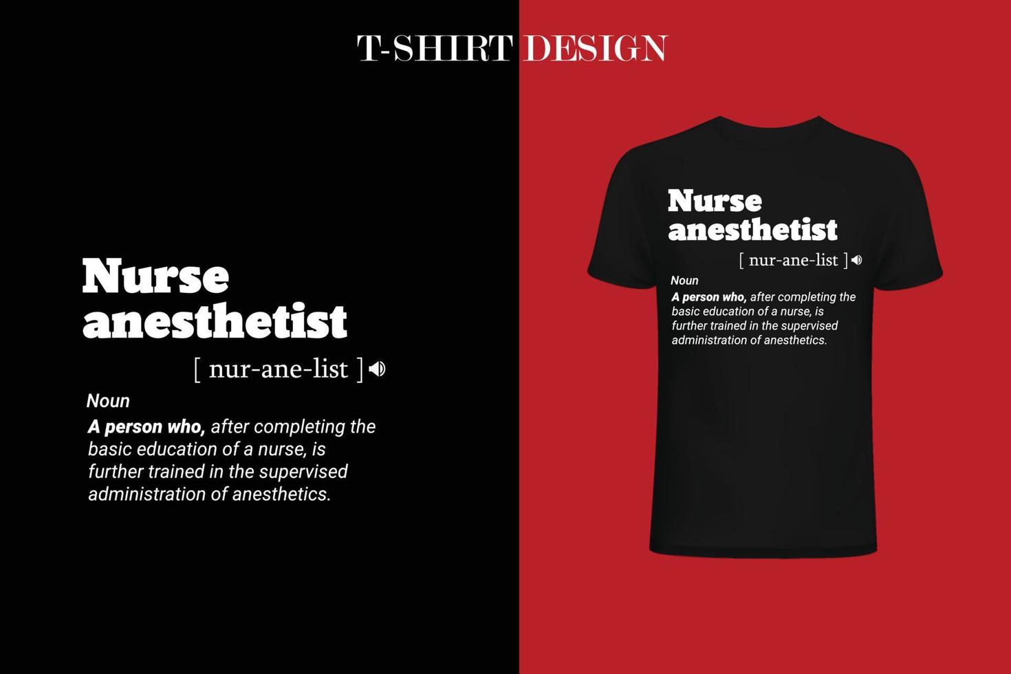 verpleegster anesthesist definitie t-shirt vector