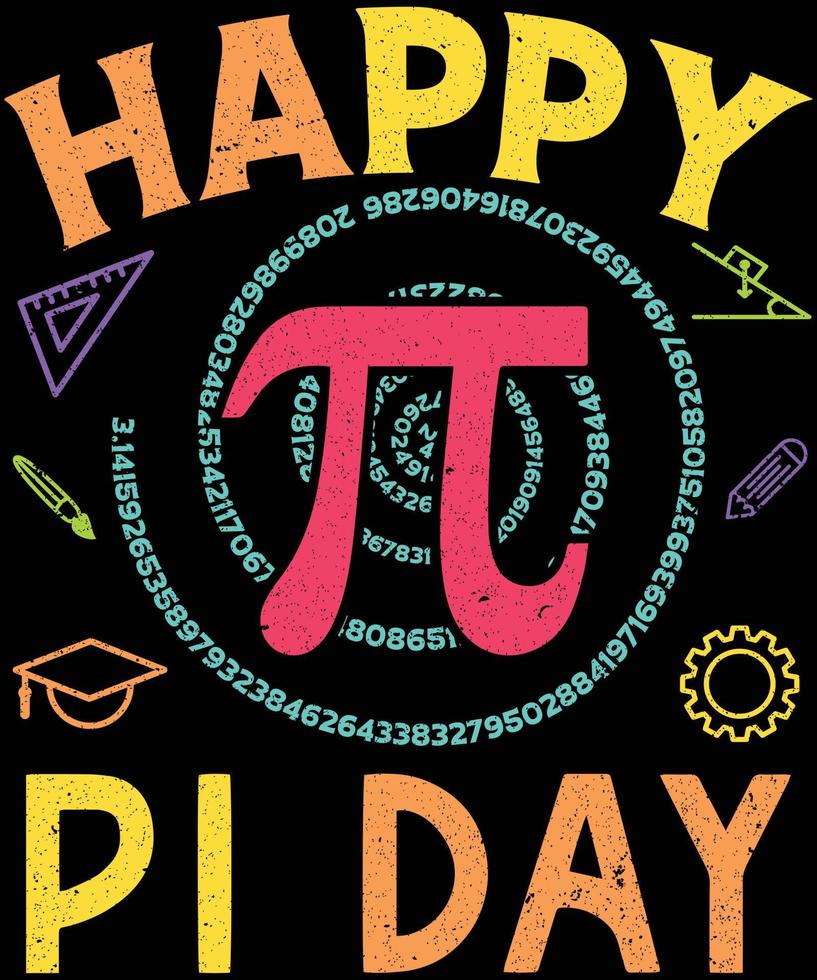 happy pi day t-shirt ontwerp vector