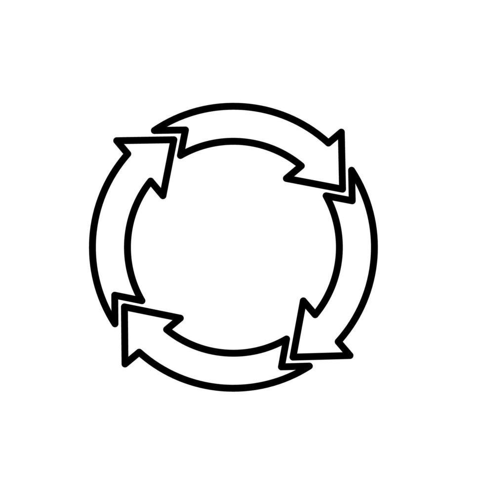 verschillende ronde pijlen van zwarte kleur, verschillende diktes; vector