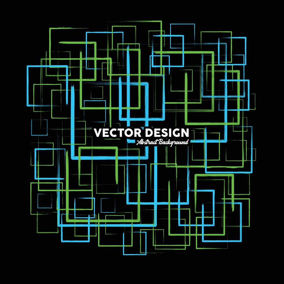 abstracte stijl achtergrond gemaakt van vierkante vorm met groene en blauwe kleuren. vectorillustratie. vector
