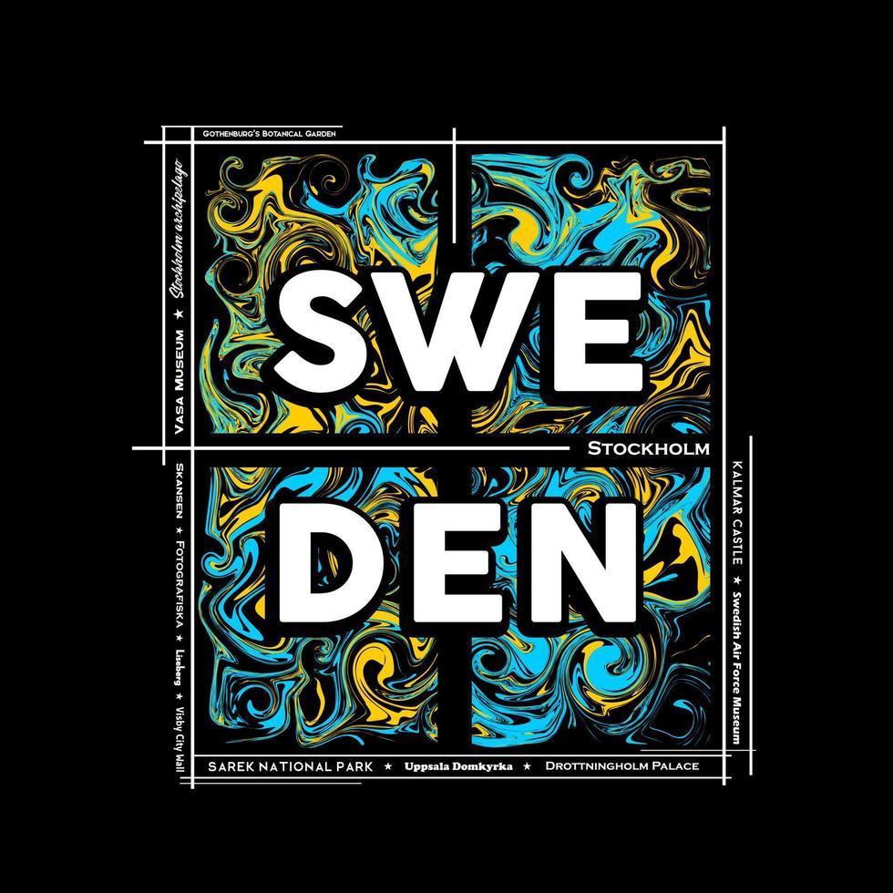 zweden t-shirt ontwerp vectorillustratie vector