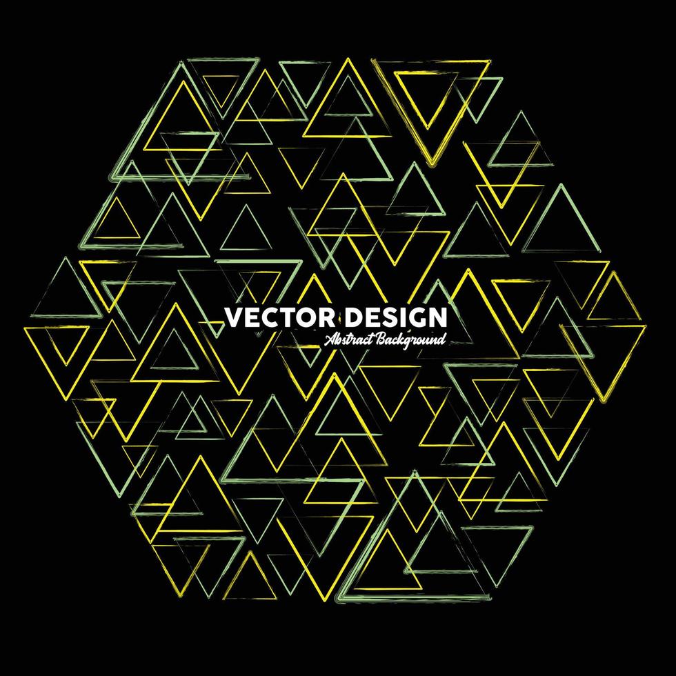 artistieke abstracte achtergrond in lichtgroene en gele kleuren gemaakt van willekeurige driehoekige vormen. vectorillustratie. vector