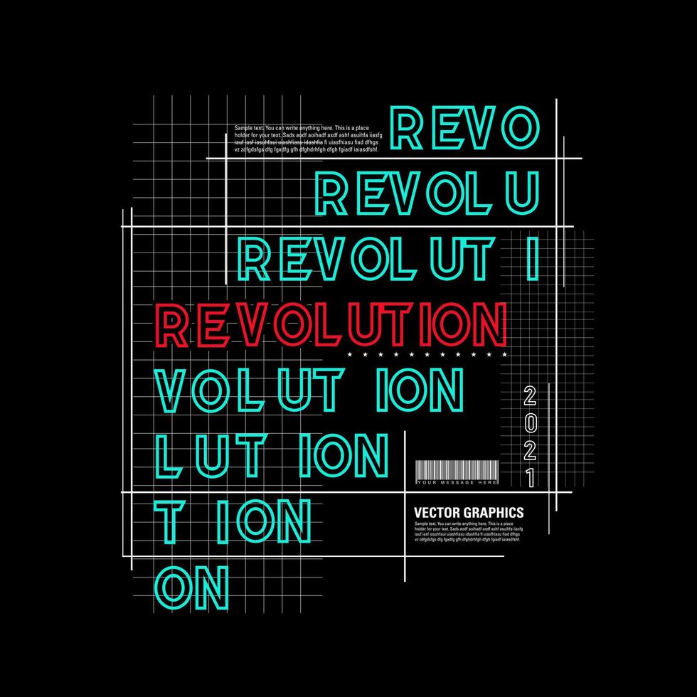 revolutie typografie poster en t-shirt ontwerp vector