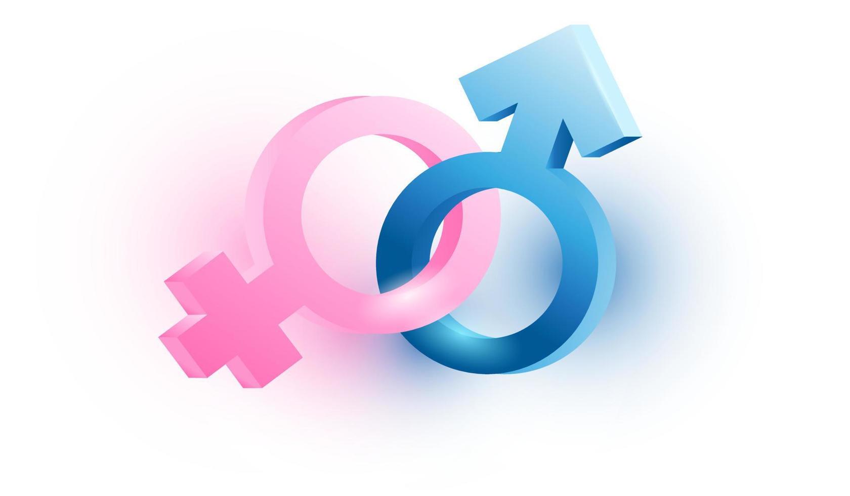 mannen en vrouwen ondertekenen pictogram 3D-stijl. seks symbool vector illustratie