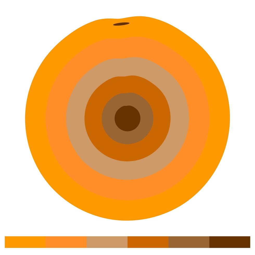 oranje 6 stuks warme kleurtinten - vector