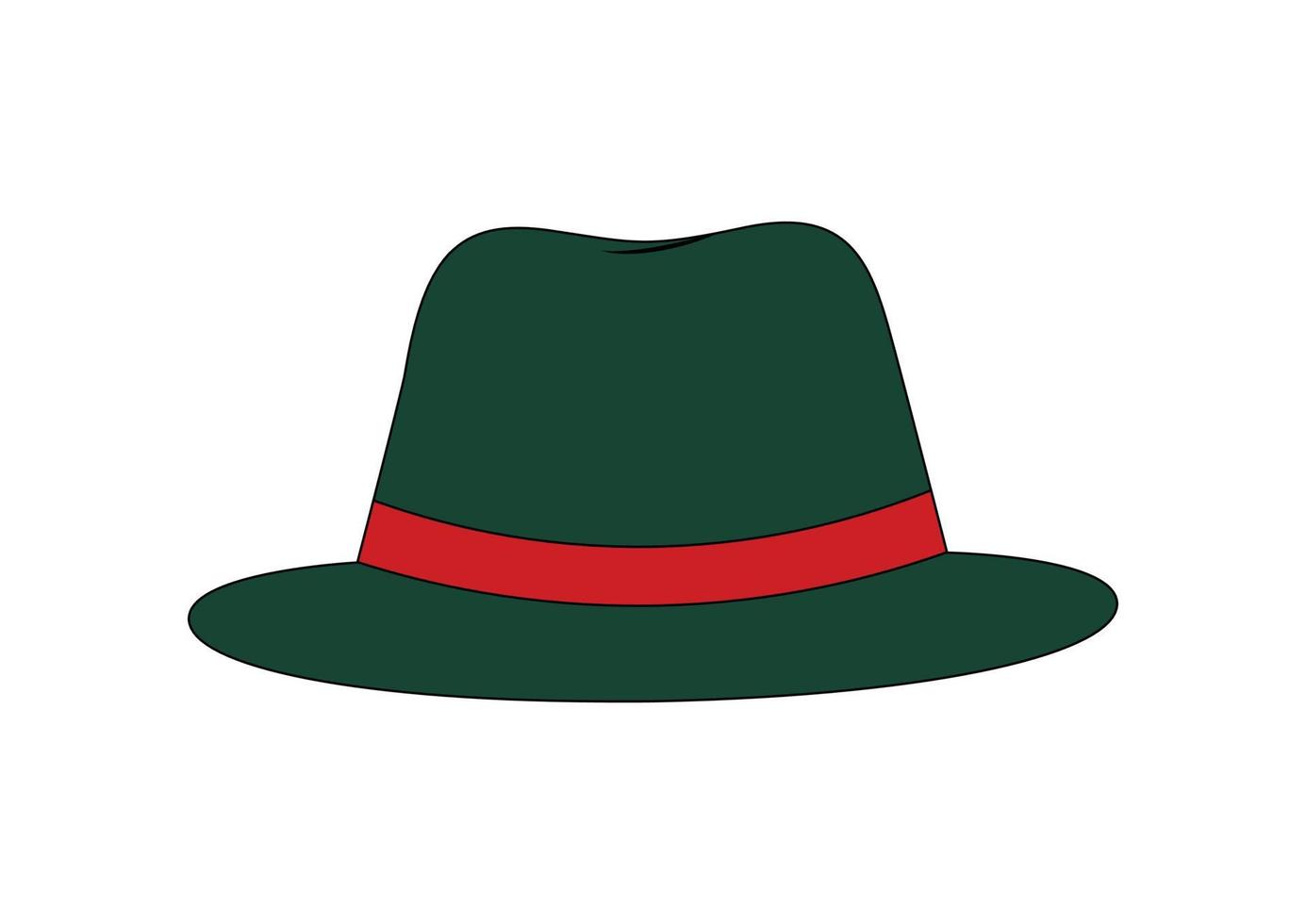 clipart hoed. vectorillustratie van groene hoed geïsoleerd op een witte achtergrond vector