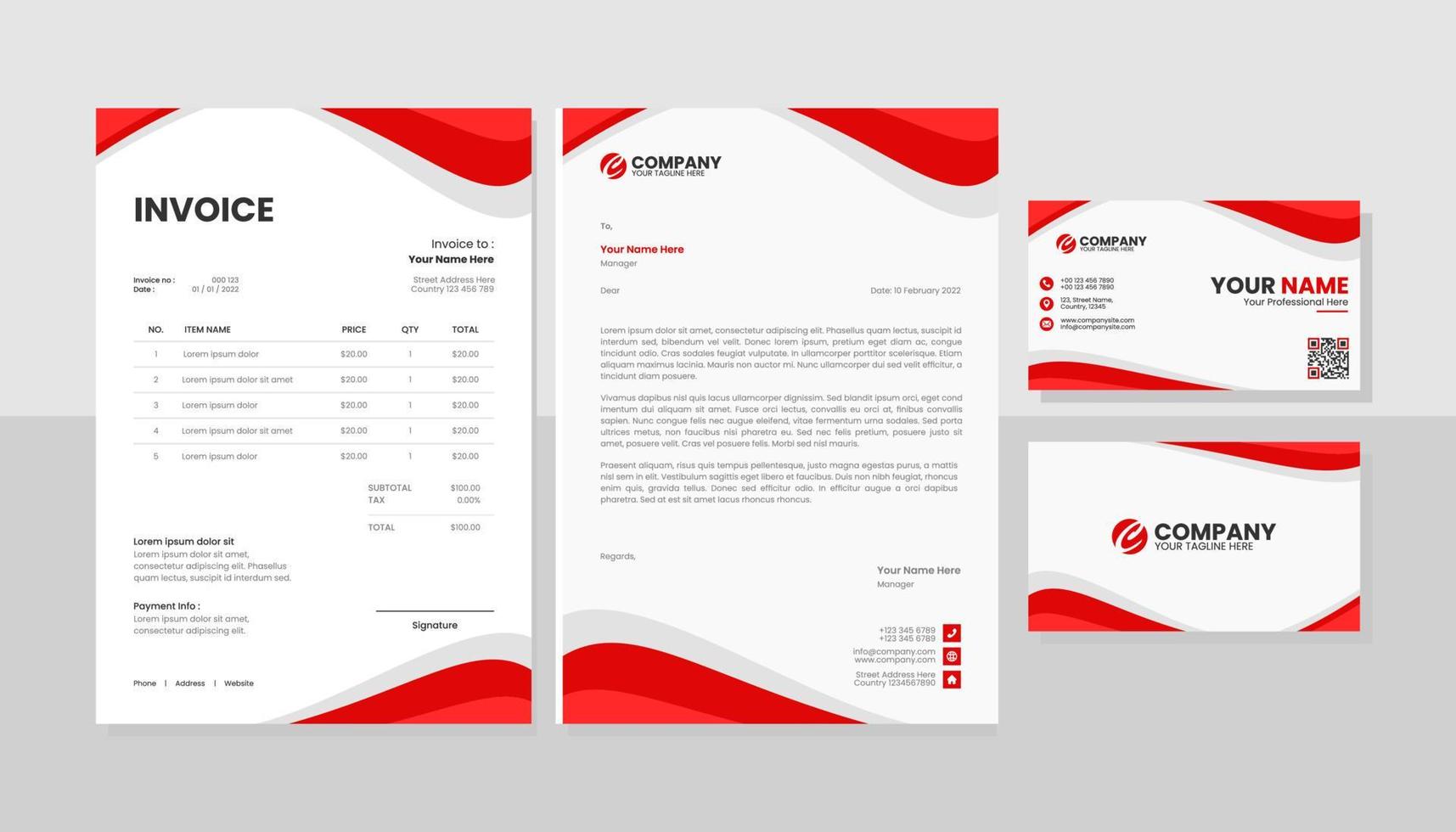 moderne set briefpapier business pack vector