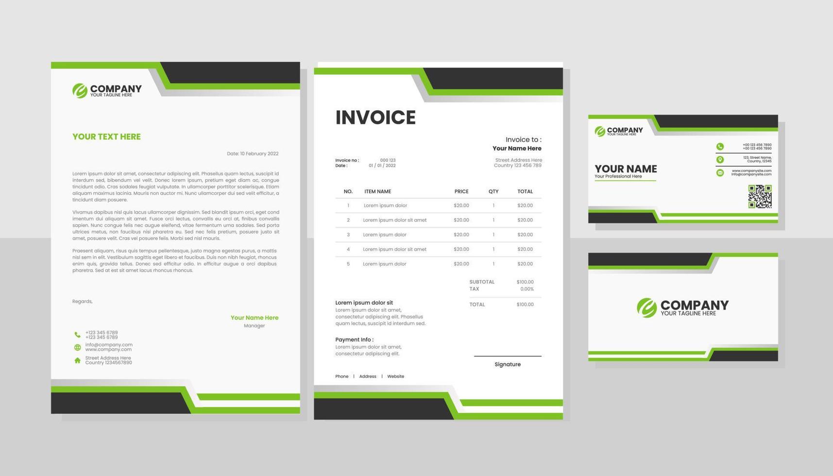 moderne set briefpapier business pack vector