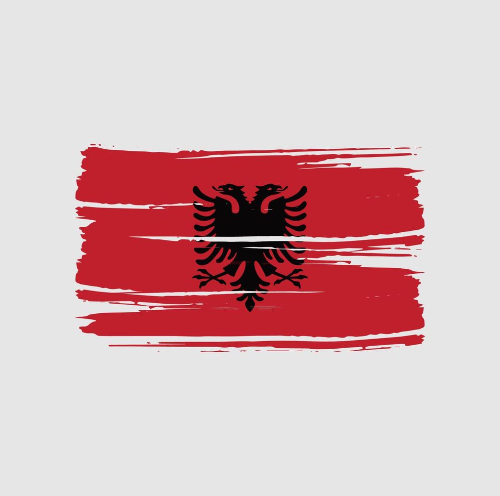 Albanese vlagborstel. nationale vlag vector