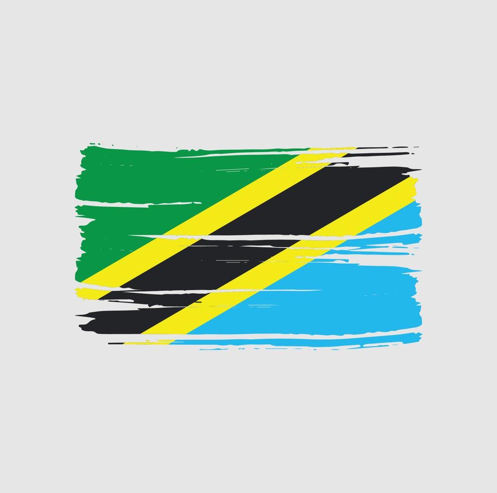 Tanzania vlag borstel. nationale vlag vector