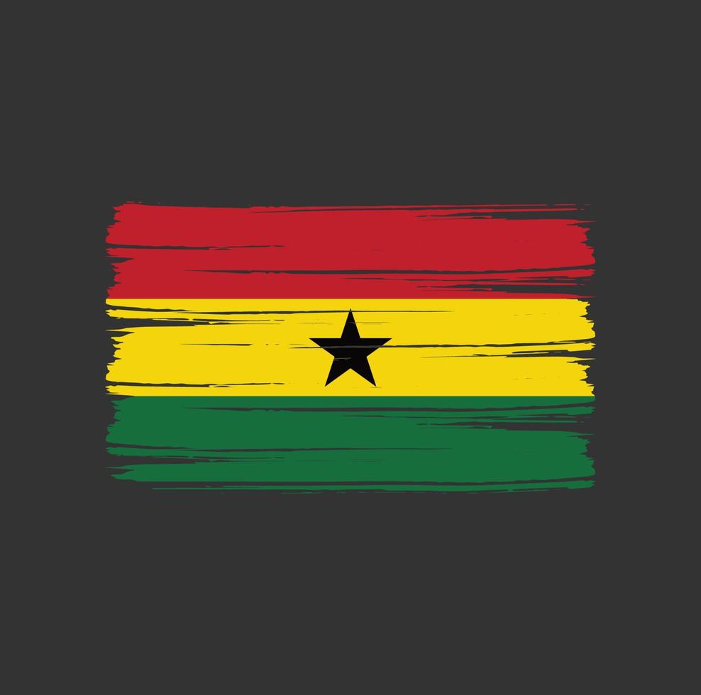 ghana vlag penseelstreken. nationale vlag vector