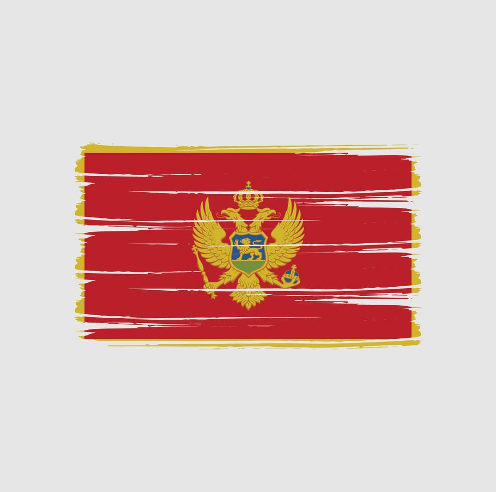 montenegro vlag penseelstreken. nationale vlag vector