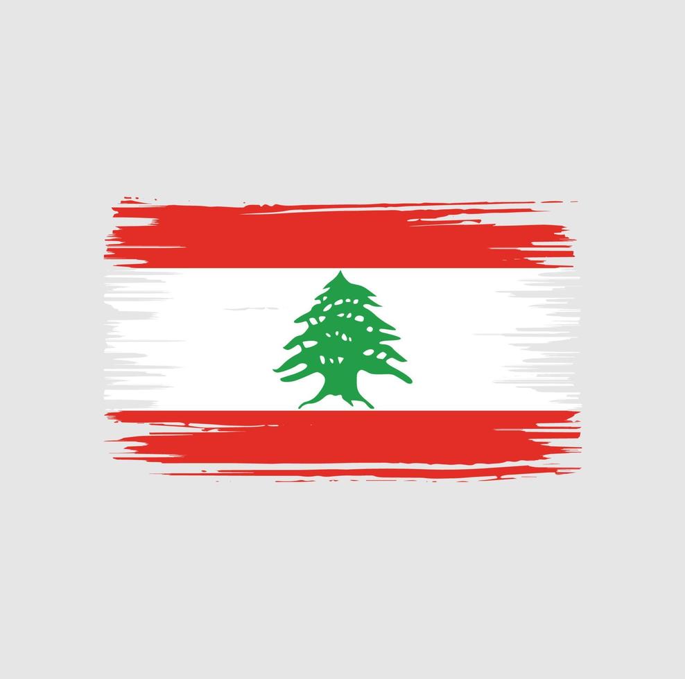 Libanon vlag borstel ontwerp. nationale vlag vector