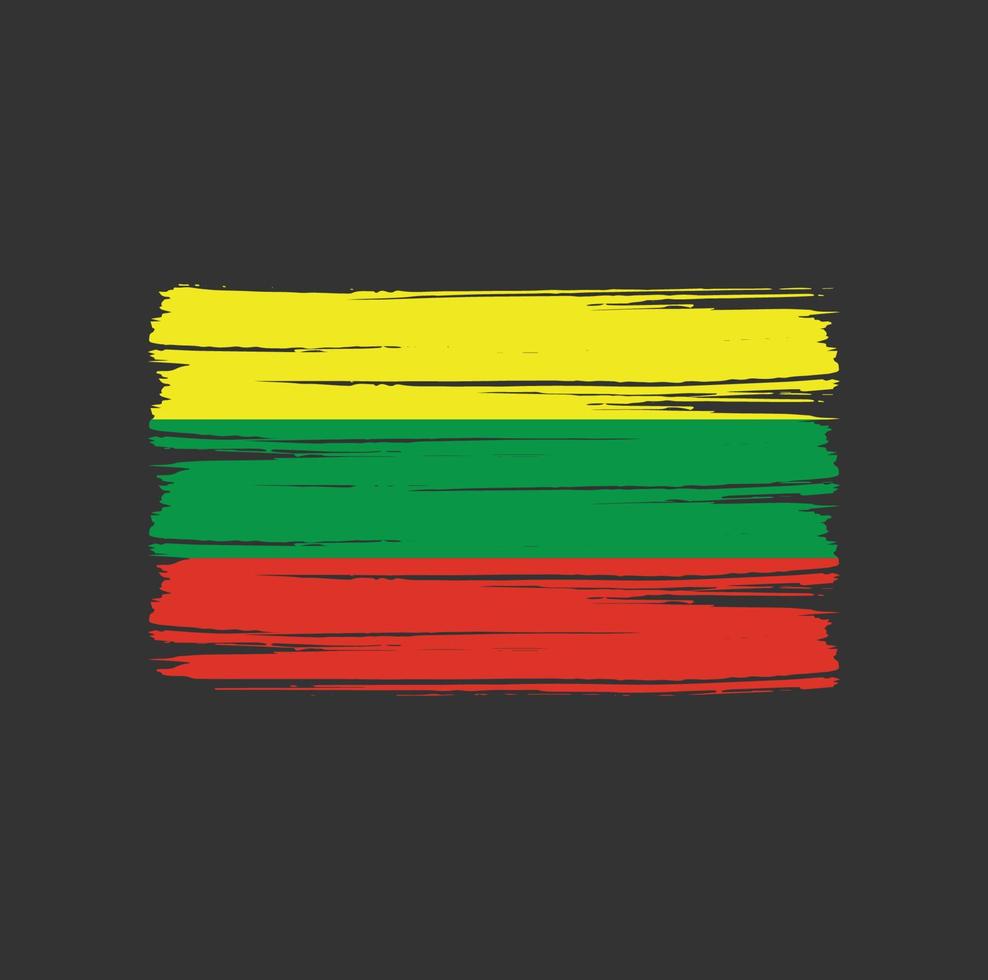 litouwen vlag penseelstreken. nationale vlag vector