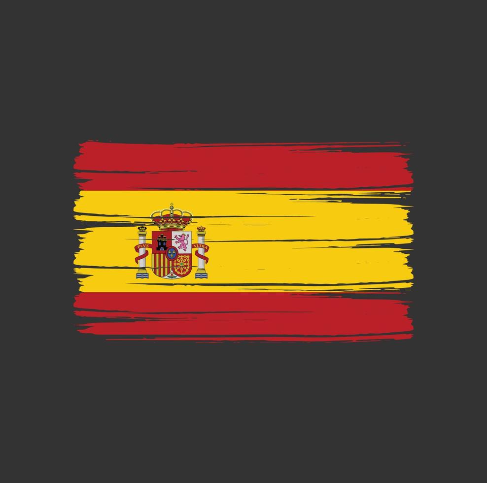 spanje vlag penseelstreken. nationale vlag vector