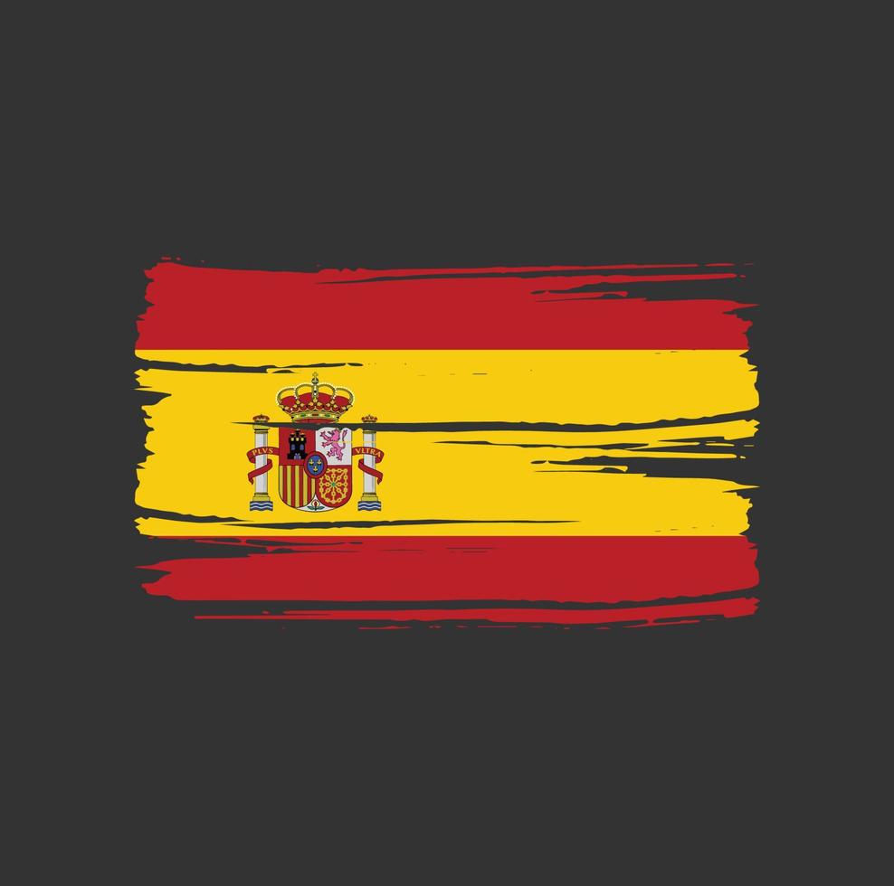 spanje vlag borstel. nationale vlag vector