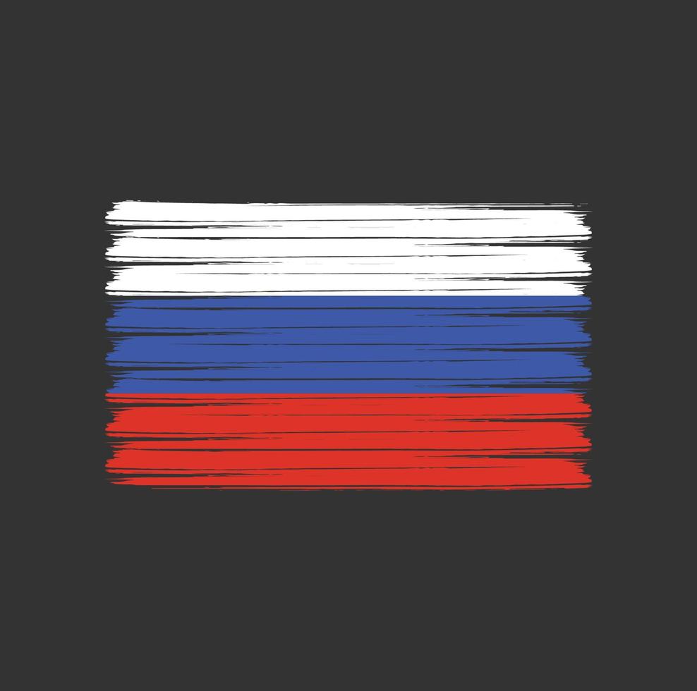 Russische vlag penseelstreken. nationale vlag vector