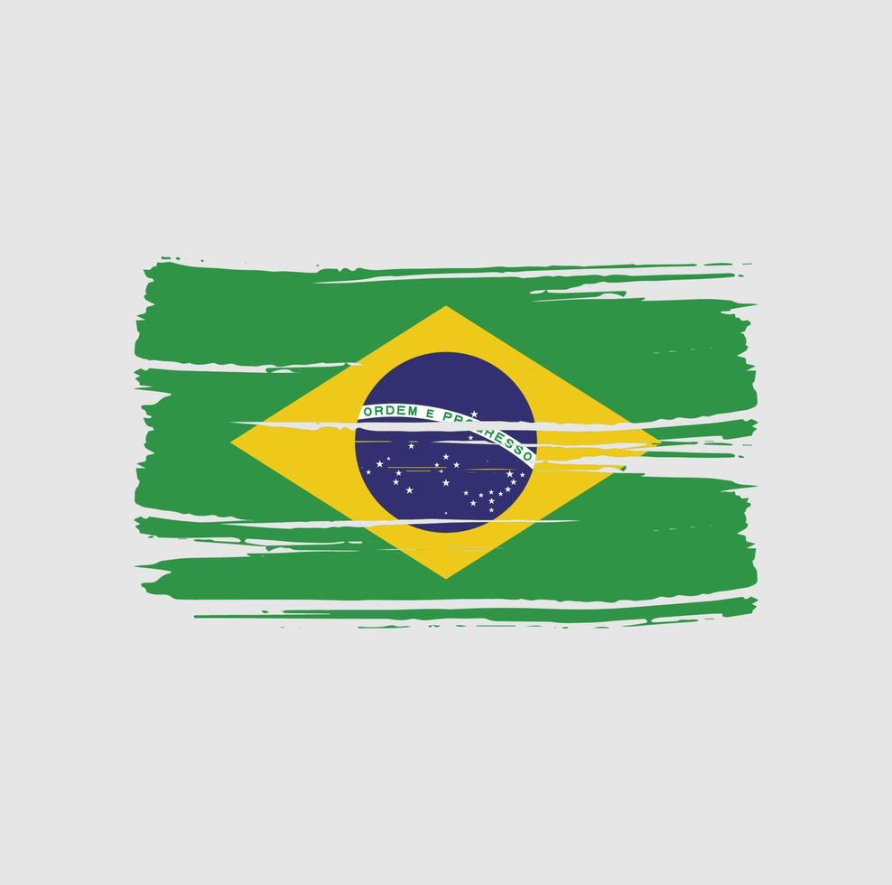 braziliaanse vlag borstel. nationale vlag vector