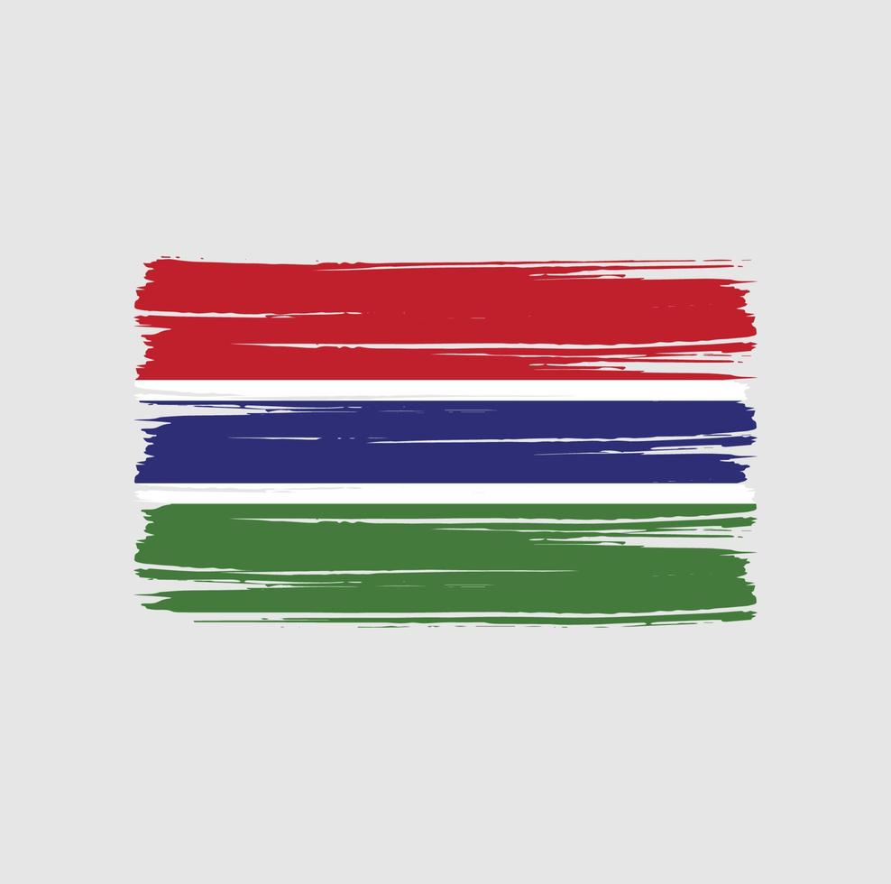 Gambia vlag penseelstreken. nationale vlag vector