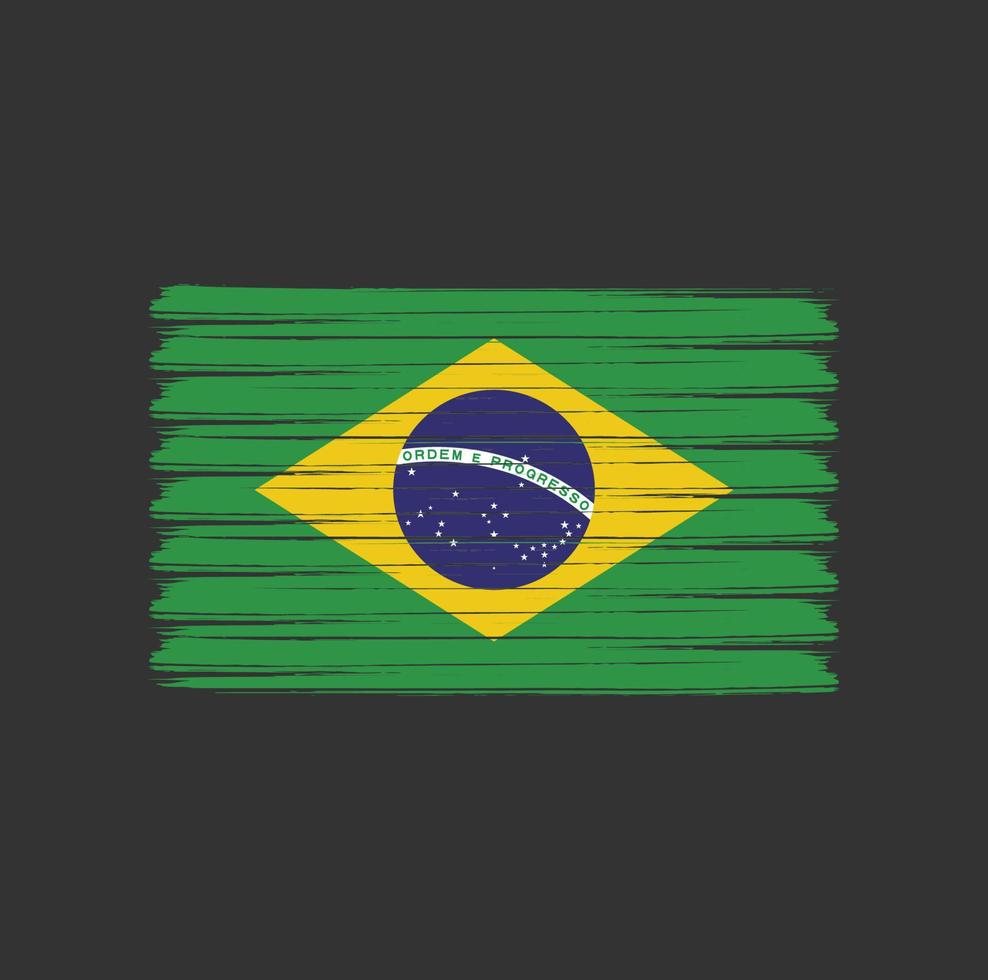 braziliaanse vlag penseelstreken. nationale vlag vector