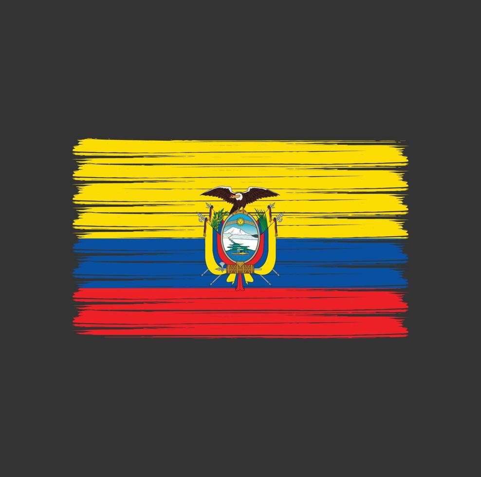 Ecuador vlag penseelstreken. nationale vlag vector