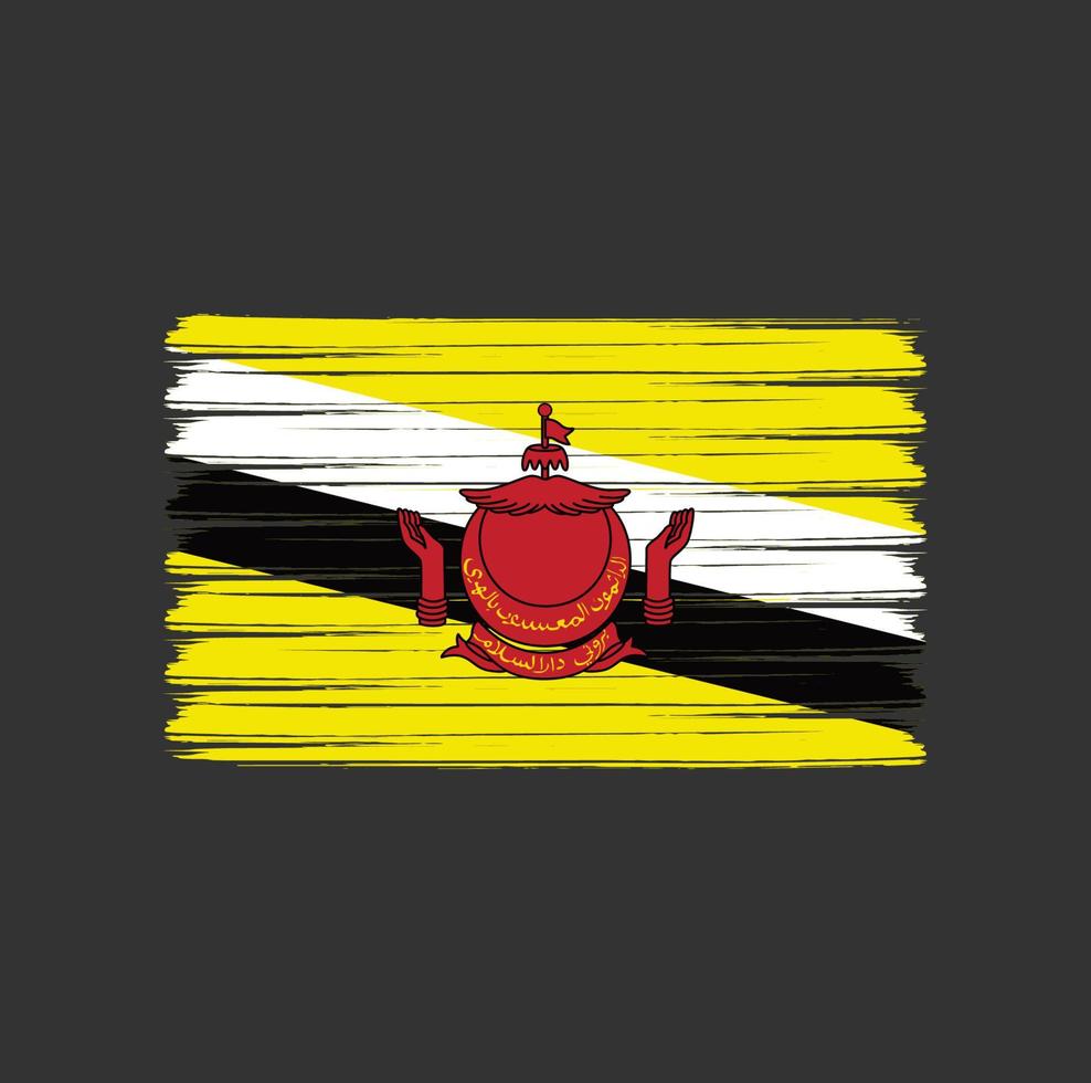 Brunei vlag penseelstreken. nationale vlag vector