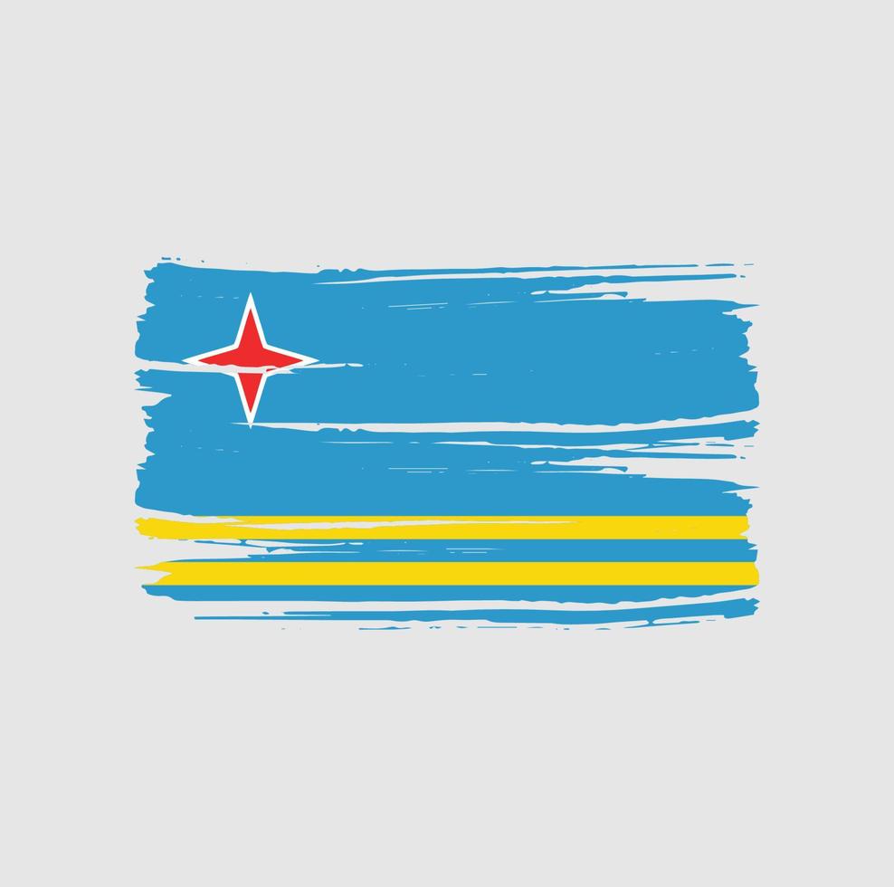 aruba vlag borstel. nationale vlag vector