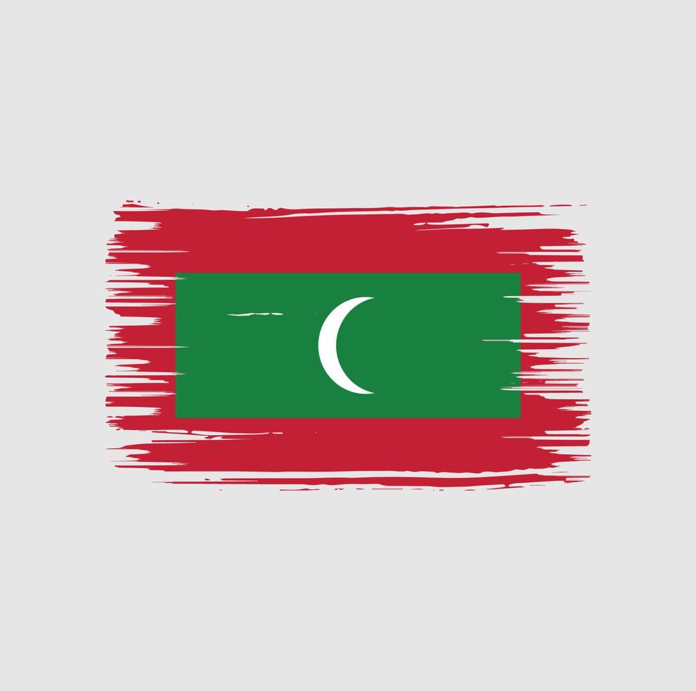 maldiven vlag borstel ontwerp. nationale vlag vector