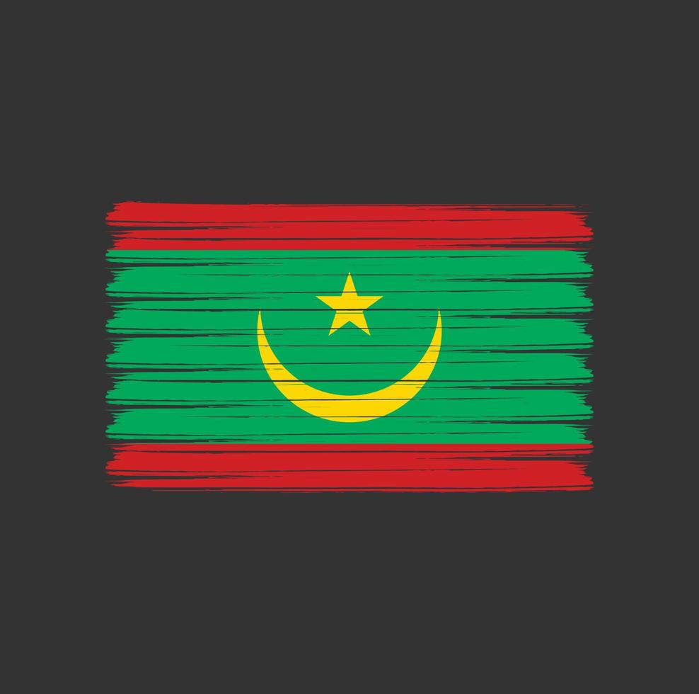 Mauritanië vlag penseelstreken. nationale vlag vector