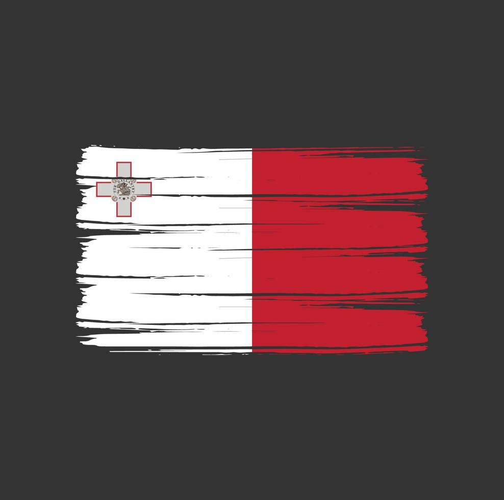 malta vlag penseelstreken. nationale vlag vector