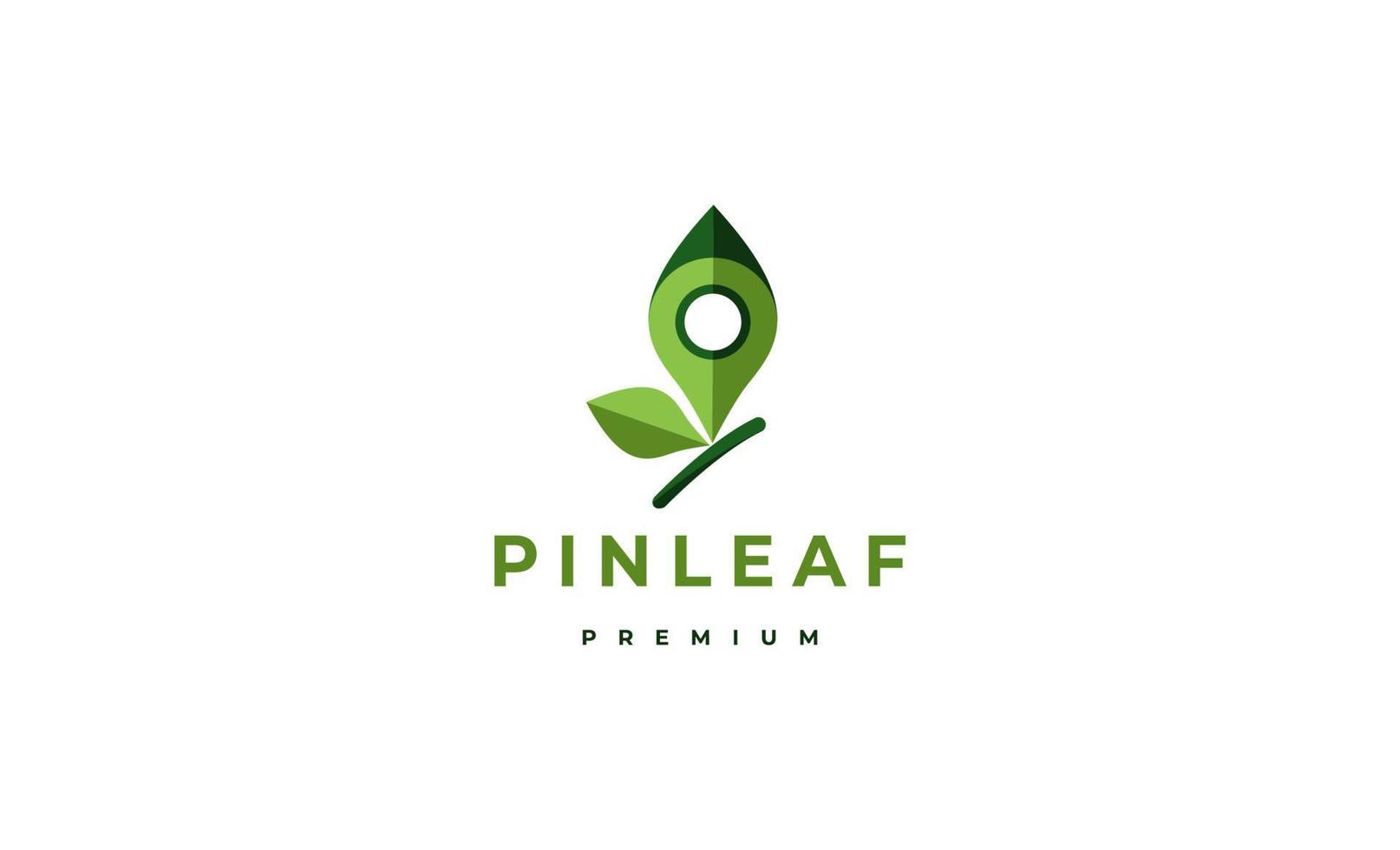 pin blad logo ontwerpsjabloon groene kleur vector