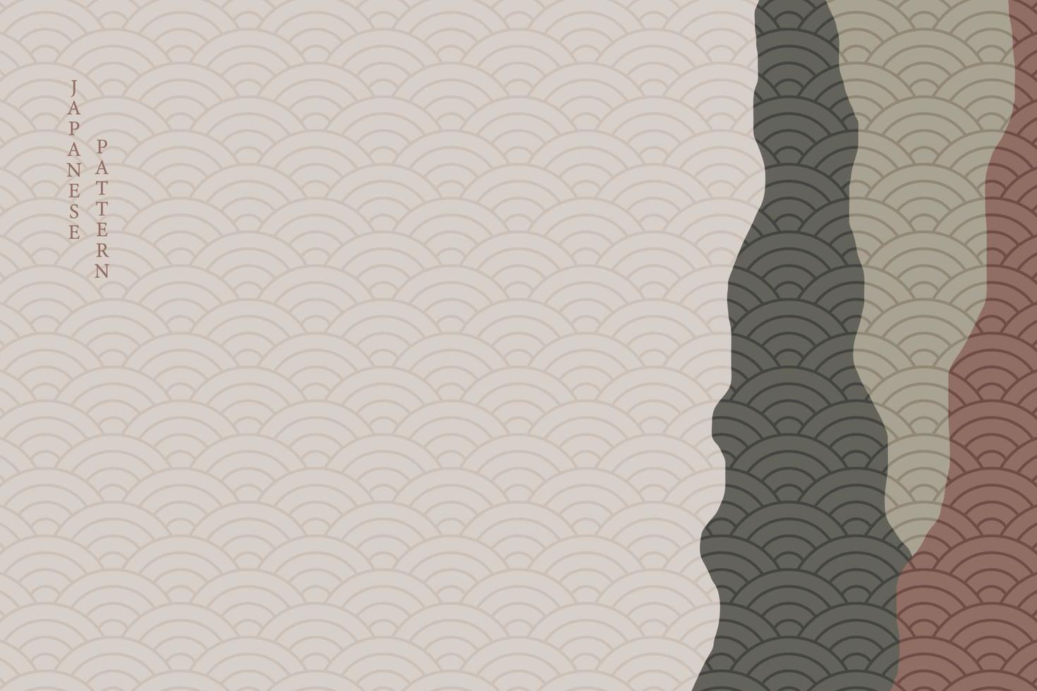 abstracte golvende stijlachtergrond met Japans patroon vector