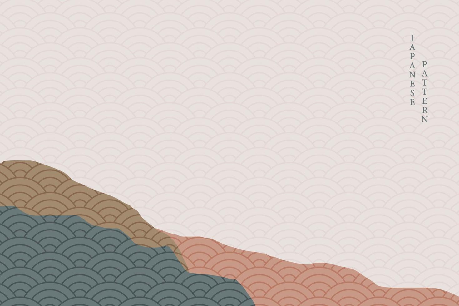 abstracte golvende stijlachtergrond met Japans patroon vector