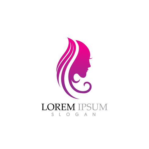 Schoonheid Vrouwen gezicht silhouet karakter Logo vector