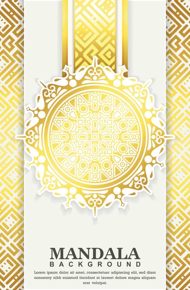 luxe witte mandala achtergrond concept vector