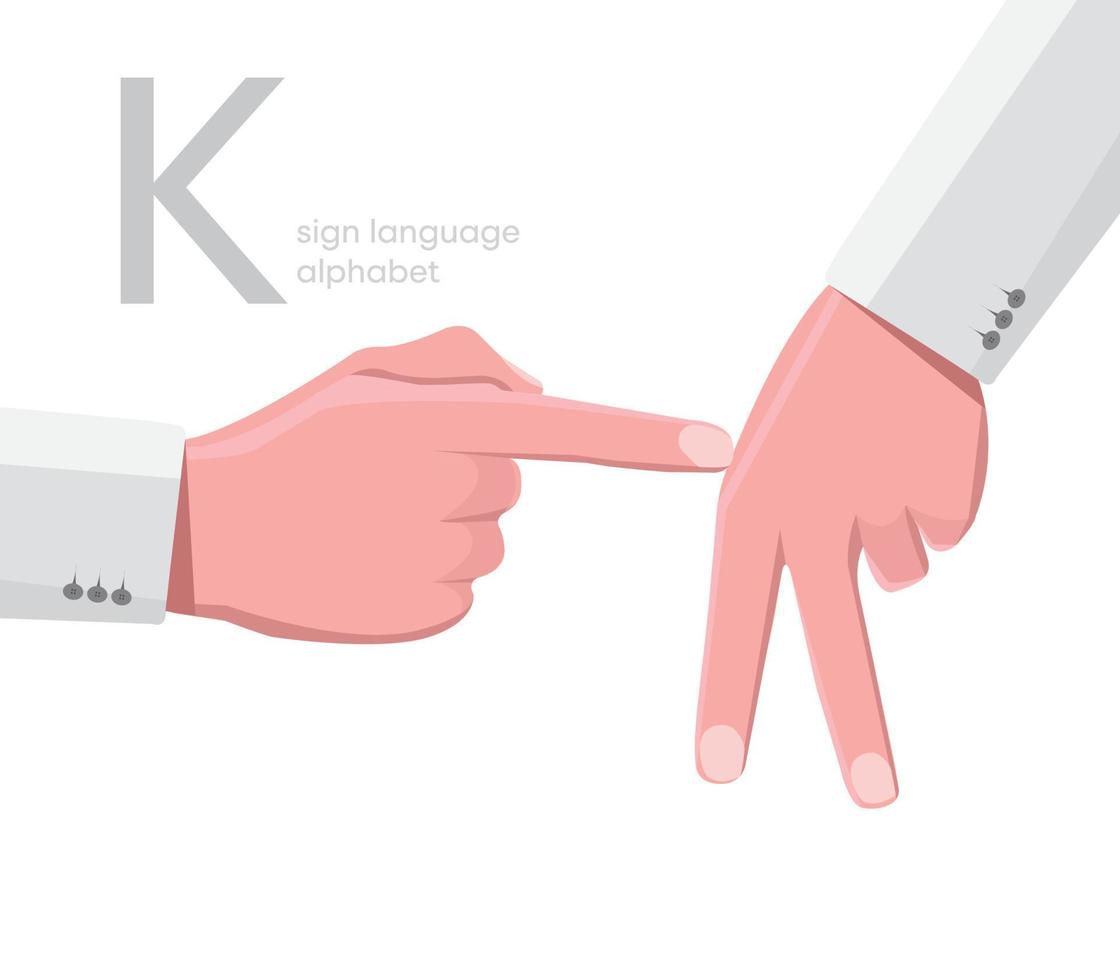 de letter 'k. Turkse gehandicapte hand alfabet letter k. gehandicapte hand. hand tong. het alfabet leren, non-verbale doofstomme communicatie, expressie gebaren vector. vector