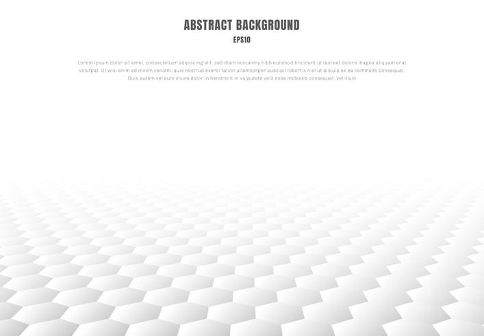 Abstracte witte het perspectiefachtergrond en textuur van het zeshoekenpatroon met exemplaarruimte. Luxe stijl. vector