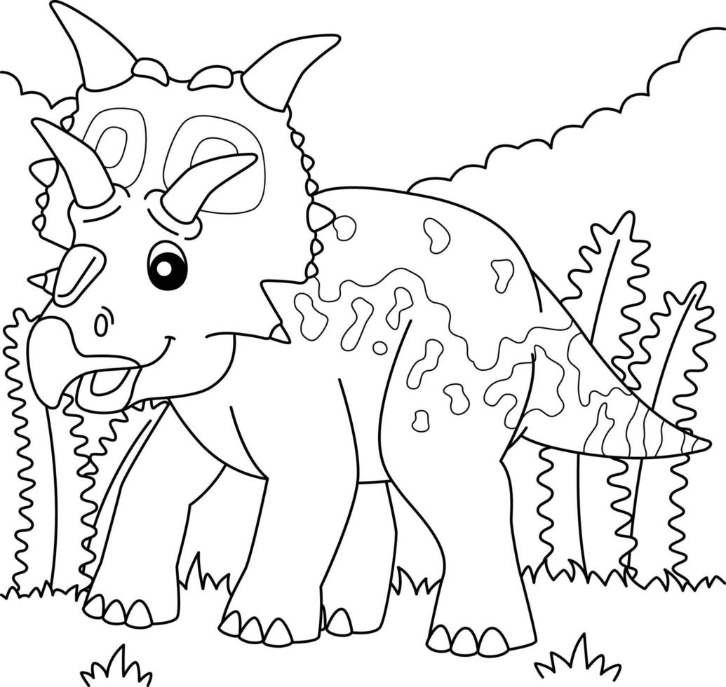 xenoceratops kleurplaat voor kinderen vector