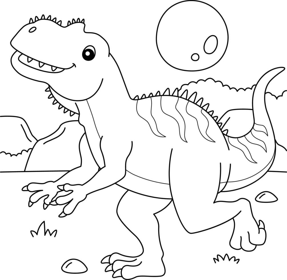 yangchuanosaurus kleurplaat voor kinderen vector