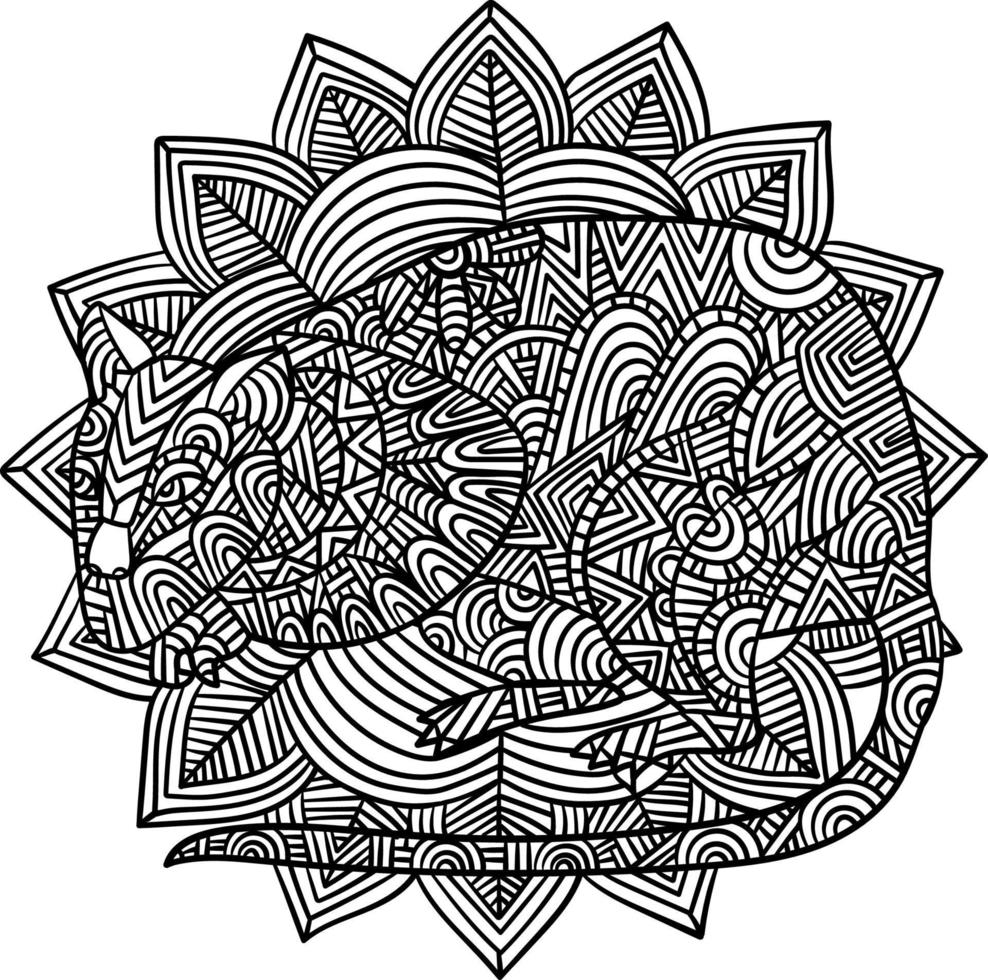 rat mandala kleurplaten voor volwassenen vector