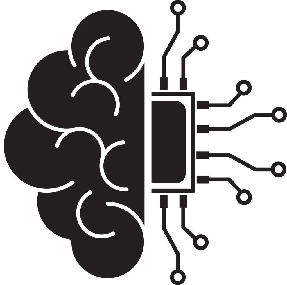 hersenen kunstmatige intelligentie pictogram, vectorillustratie vector