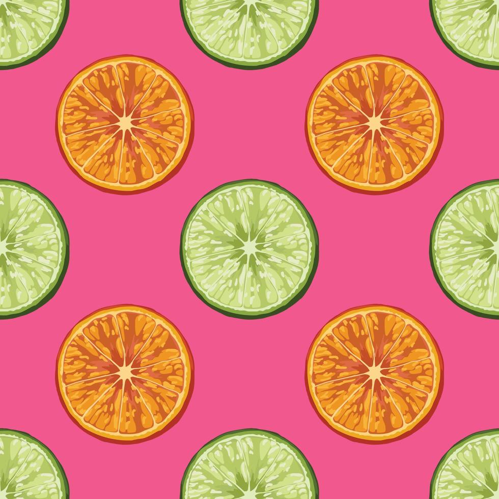 schattig citroen en sinaasappel naadloos ontwerp vector