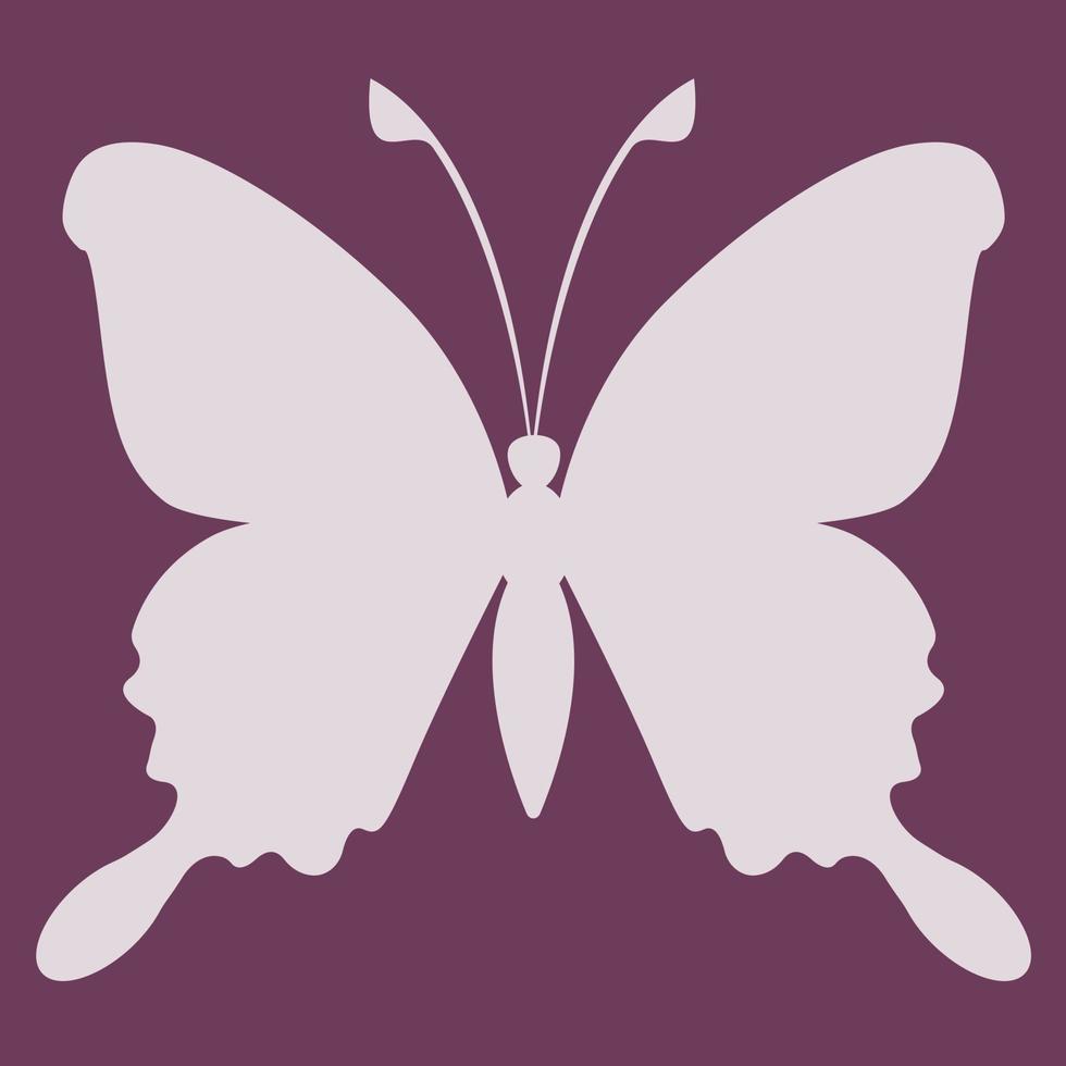 vlinder insect silhouet overzicht. vector