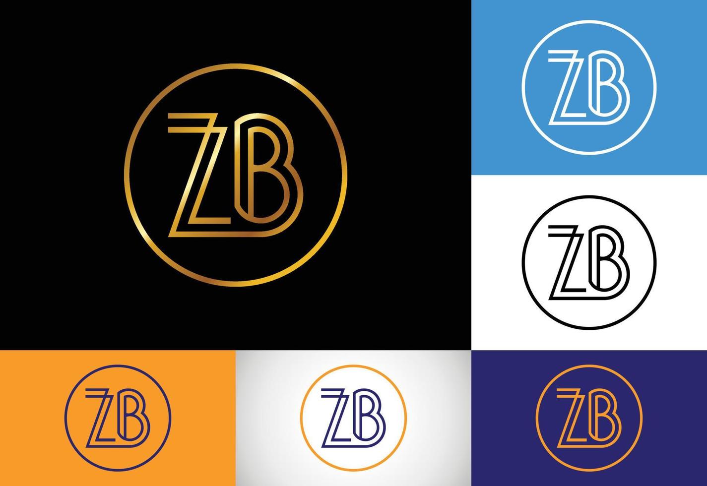 beginletter zb logo ontwerp vector. grafisch alfabetsymbool voor bedrijfsidentiteit vector