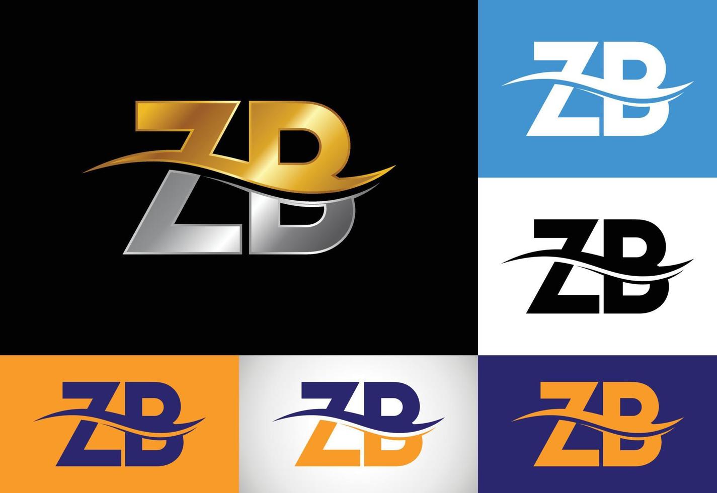 beginletter zb logo ontwerp vector. grafisch alfabetsymbool voor bedrijfsidentiteit vector
