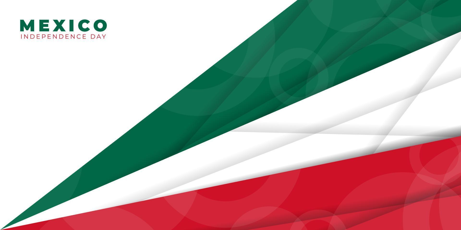 achtergrond voor de onafhankelijkheidsdag van Mexico met groen, wit en rood geometrisch ontwerp vector