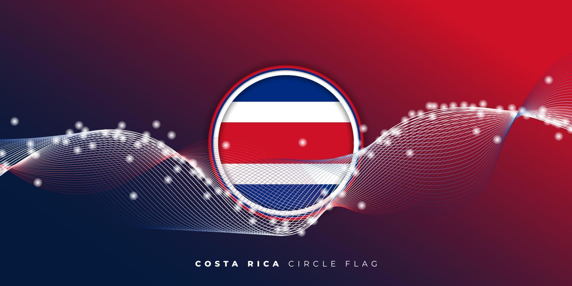 Costa Rica cirkel vlag ontwerp met rode en blauwe achtergrond vector